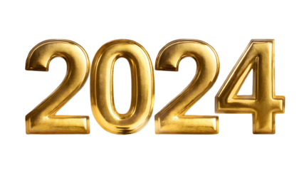 Metal gold 3d number 2024.