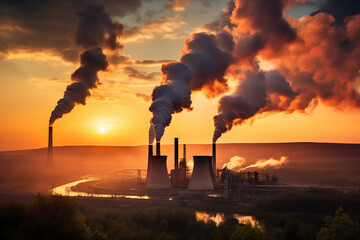 Industrial Emissions - obrazy, fototapety, plakaty