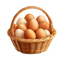 Eggs in Basket on transparent background