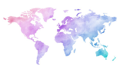 colorful world map watercolor vector background