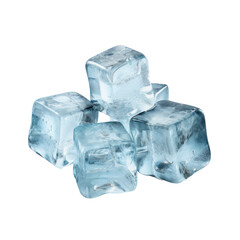 Obraz premium Ice Cubes on transparent background