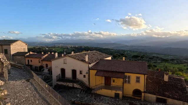 Panoramic view of Gesualdo, a village in the Campania region, Italy.
