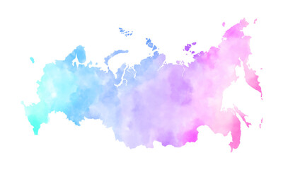 colorful russia map watercolor vector background - obrazy, fototapety, plakaty