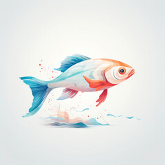Abstract background of a fish image with other geometric objects
