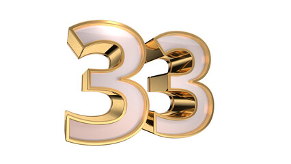 Gold 3d number 33