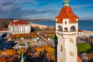 Cercles muraux La Baltique, Sopot, Pologne Aerial view of the Sopot city by the Baltic Sea at autumn, Poland