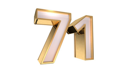 Gold 3d number 71