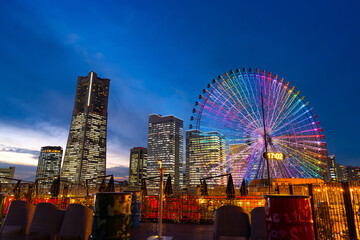神奈川県横浜市　横浜みなとみらいの夜景