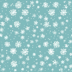 seamless pattern of delicate snowflakes