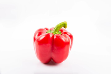 Red bell pepper on a white background.