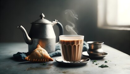 Indian cutting chai and samosa 