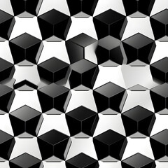 seamless pattern of hexagons in a bold black and white