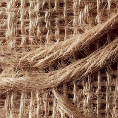 Rough burlap texture Close-up Natural beige tone Ideal for creating a rustic or organic design