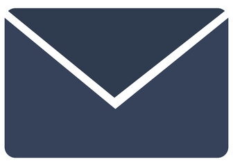 Navy envelope icon isolated on white background.