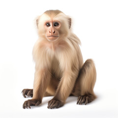 Capuchin monkey isolated on white background