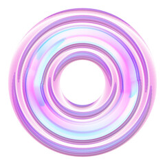 Y2k 3D circle decorative bright hologram 