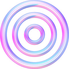 Y2k 3D circle decorative bright hologram 