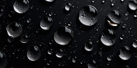 drops of water on a black background