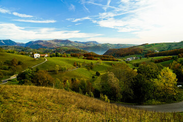 Foliage d'autunno nelle valli della Lessinia. Velo Veronese. Verona, Italia