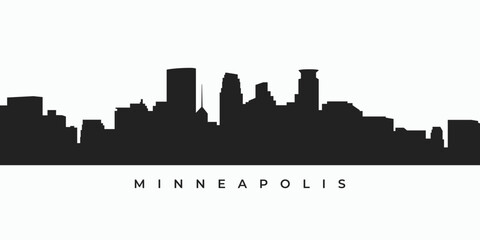 Minneapolis city skyline silhouette - obrazy, fototapety, plakaty
