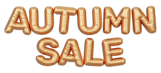 Golden balloon 3d text. Typography. 3D illustration., Autumn Sale.