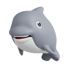 3D Illustration of Dolphin Animal Emoji