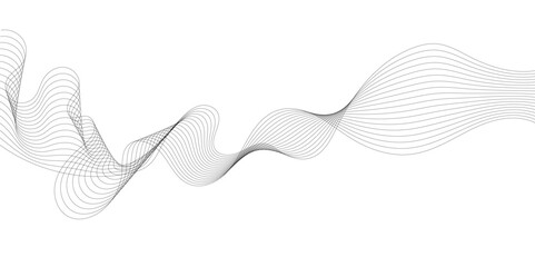 Abstract white and grey background with technology business wave lines. Abstract background with a wave curve lines. Frequency sound wave line and technology concept background.