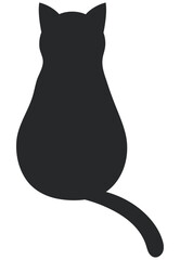 Silhouette of a cat isolated on a white background.
