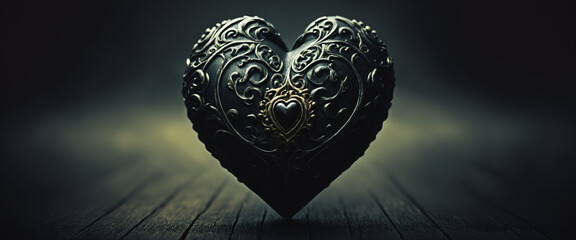 Gothic heart dark fantasy valentine - obrazy, fototapety, plakaty
