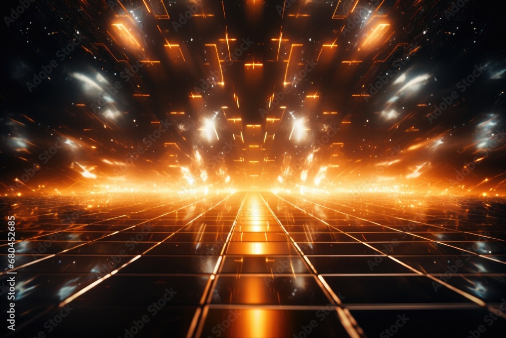 Poster a captivating image featuring a glowing grid of squares. this versatile picture can be used for vari