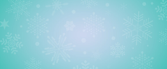 雪の結晶のシンプルなバナー背景/青