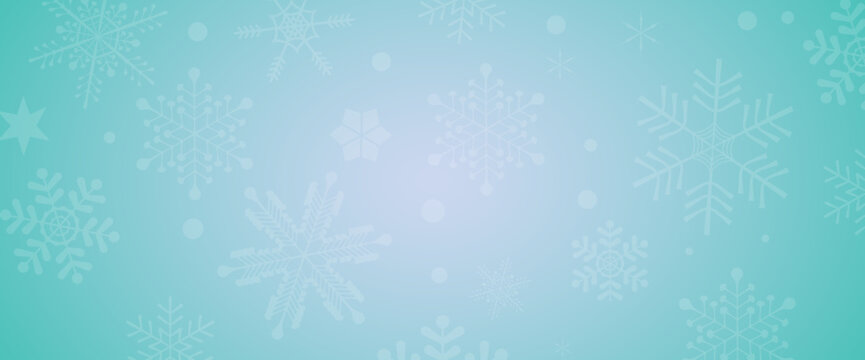 雪の結晶のシンプルなバナー背景/青