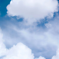 Soft and fluffy white clouds on a blue sky background Natural and calming Ideal for creating a serene and peaceful atmosphere in designs