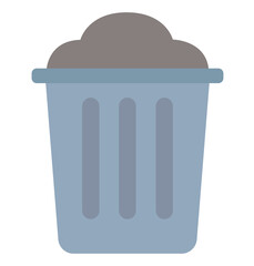 Flat trash can icon vector isolated on white background.