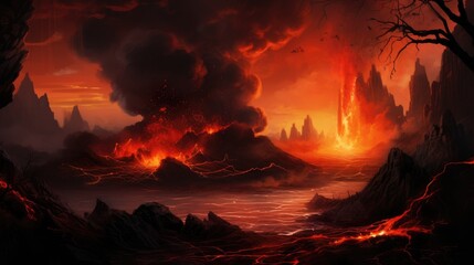 Volcano erupts