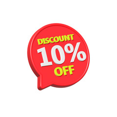 discount 10 percent off bubble 3d red color