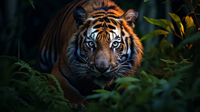 Beautiful photo of tiger in nature. Generative AI.
