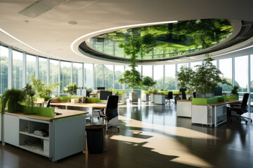 Modern Office In Green Building Offers Panoramic View
