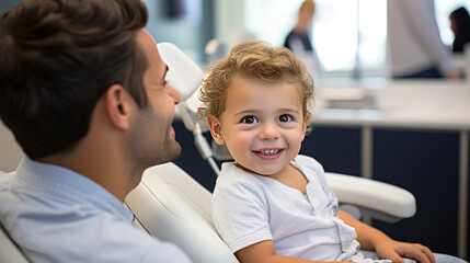 A child in a dental chair.