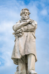Fototapeta na wymiar Niccolo Tommaseo statue on Campo Santo Stefano in Venice