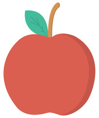 Vector red apple icon isolated on white background