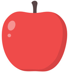 Simple apple in flat style isolated on white background.