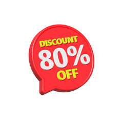 discount 80 percent off bubble 3d red color