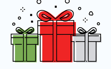 gift boxes vector illustration
