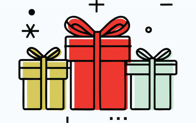 gift boxes vector illustration