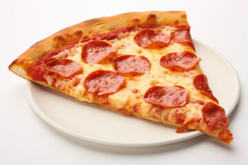 Supreme Pizza Slice On White Background
