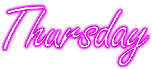 Pink color neon thursday