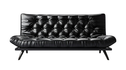 Black Modern Futon Isolated on Transparent or White Background, PNG