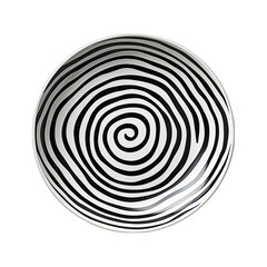 Top View of a Striped Plate Isolated on Transparent or White Background, PNG
