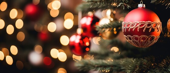 Fototapeta na wymiar Christmas tree with decorations